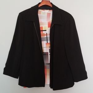{Rafaella} Woman Black Zip Up Classic Style Jacket